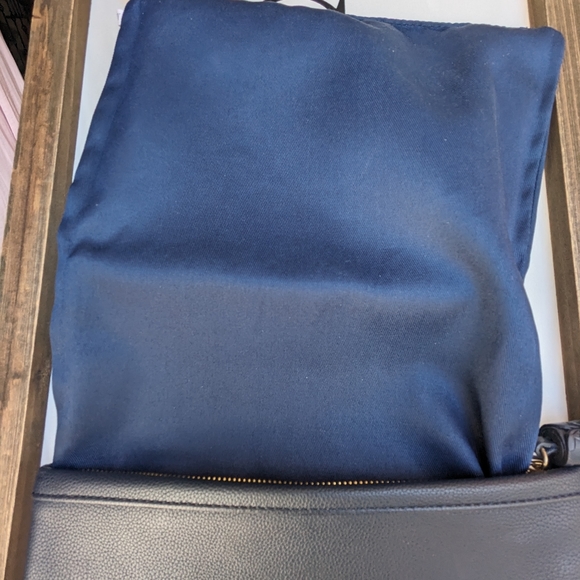 GIGI NEW YORK Navy Embossed Python Leather, Fold over clutch/ crossbody purse - Picture 11 of 17